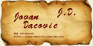 Jovan Dacović vizit kartica
